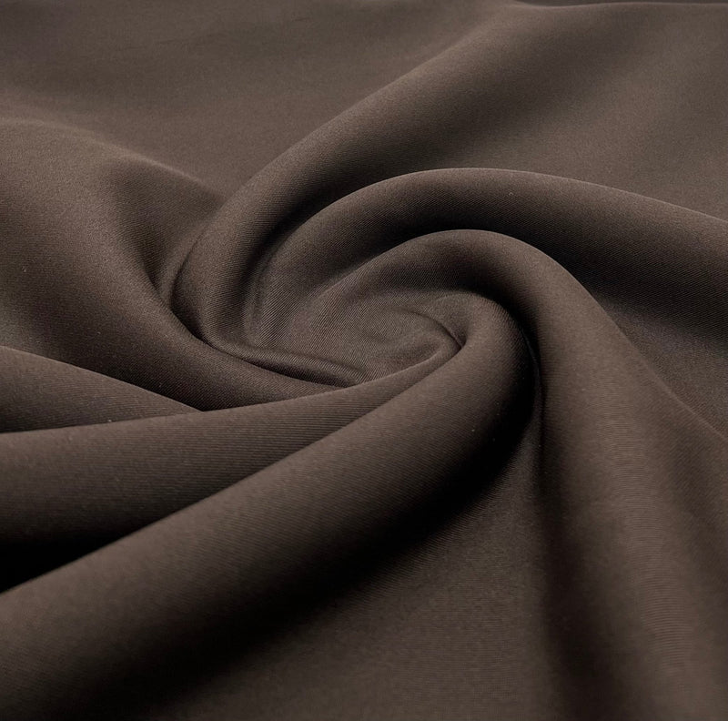 Chocolate Plain Scuba 2 Way Stretch Smooth Jersey Fabric
