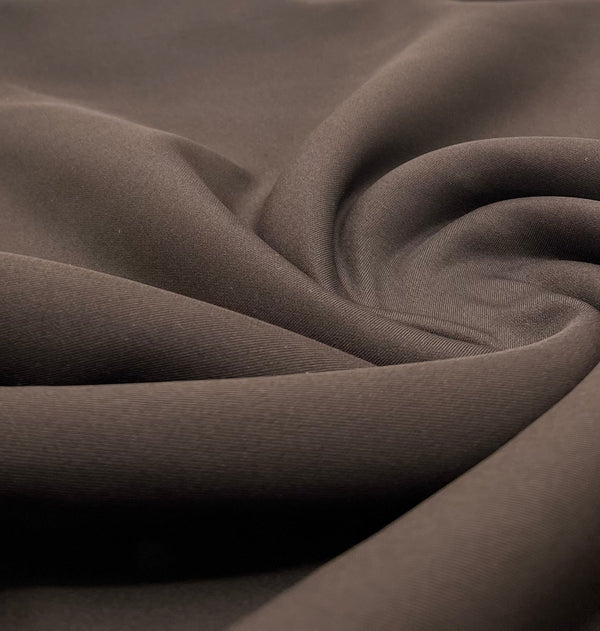 Chocolate Plain Scuba 2 Way Stretch Smooth Jersey Fabric