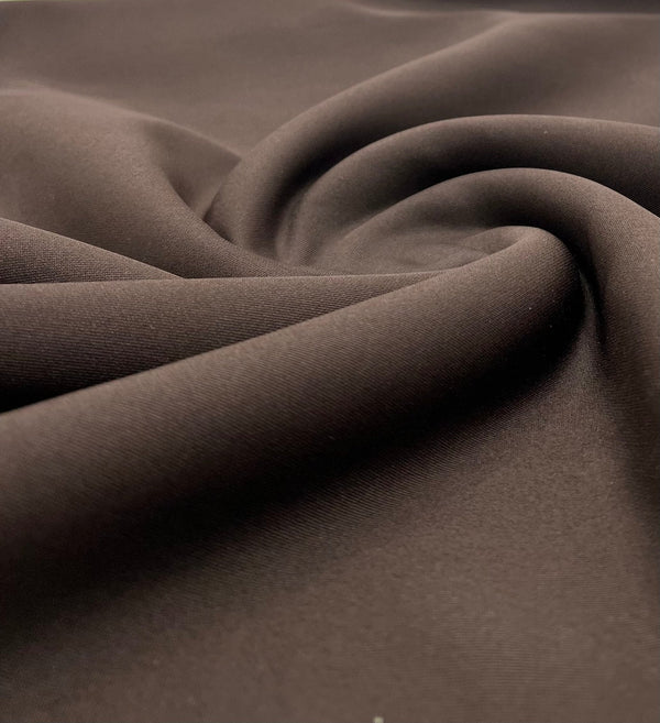 Chocolate Plain Scuba 2 Way Stretch Smooth Jersey Fabric