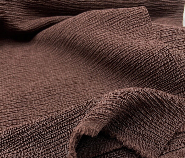 Chocolate Textured Tree Bark Stretch Dress Craft Fabric