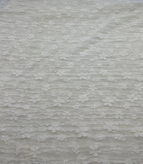 Cream Ditsy Floral Lace Fabric Stretch