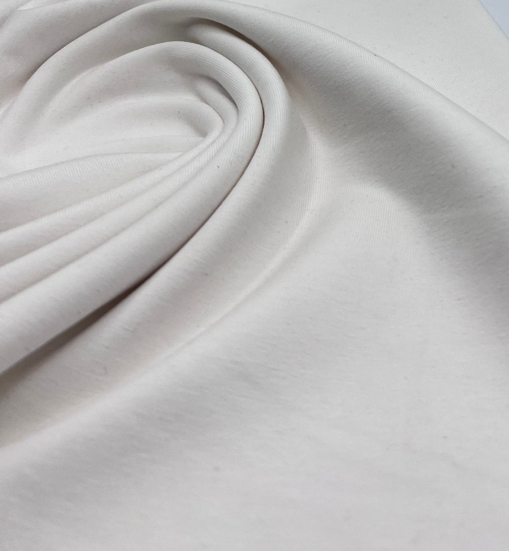 Cream Cotton Stretch Jersey 240 GSM 92/8 Lycra 4 Way Stretch