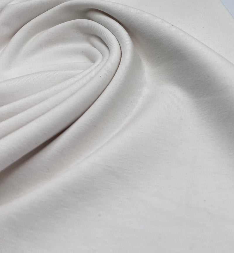 Cream Cotton Stretch Jersey 240 GSM 92/8 Lycra 4 Way Stretch