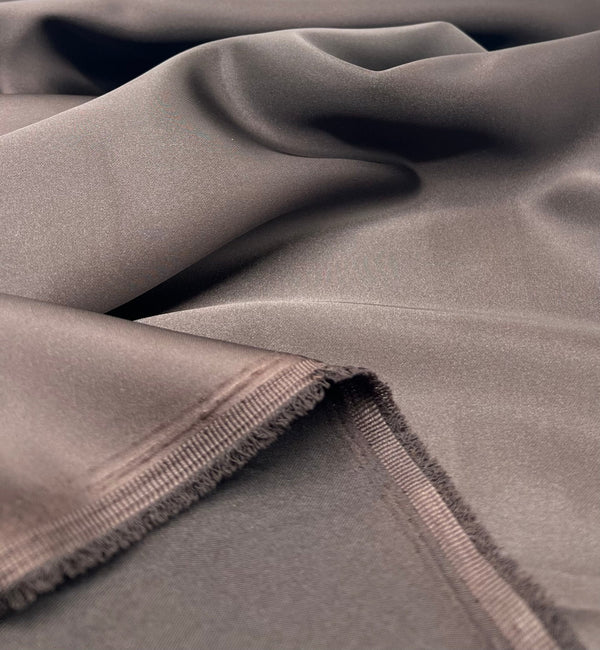 Dark Brown Recycled Satin 160GSM Dress Craft Non Stretch Fabric