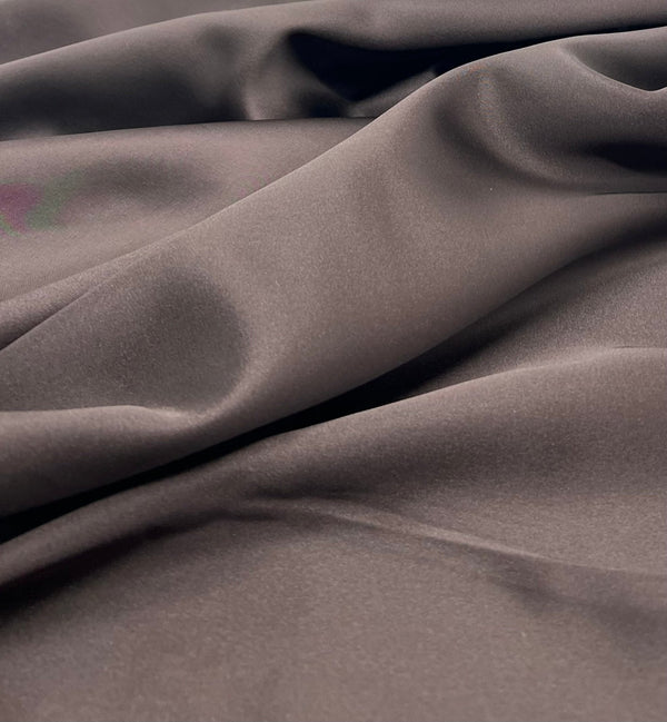 Dark Brown Recycled Satin 160GSM Dress Craft Non Stretch Fabric