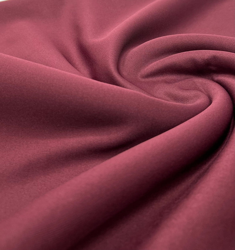 Burgundy Plain Scuba 2 Way Stretch Smooth Jersey Fabric