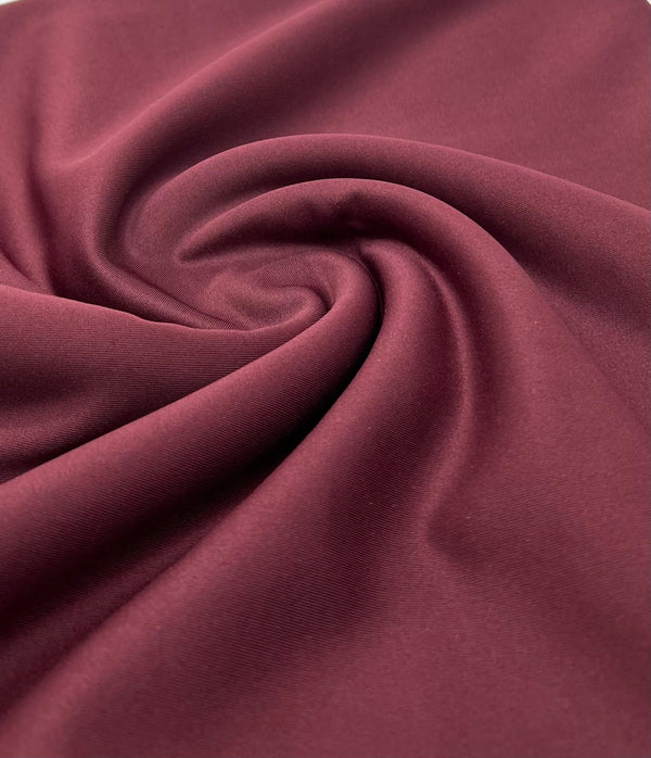 Burgundy Plain Scuba 2 Way Stretch Smooth Jersey Fabric