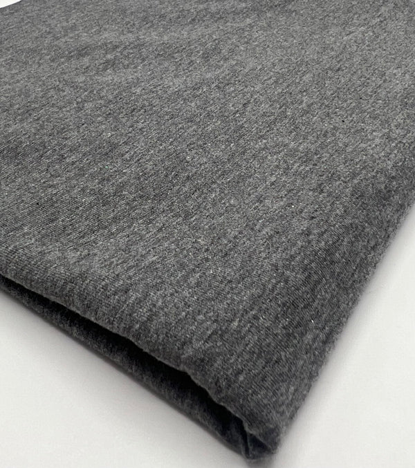 Dark Grey Cotton Stretch Jersey 200 GSM 95/5 Lycra 4 Way Stretch