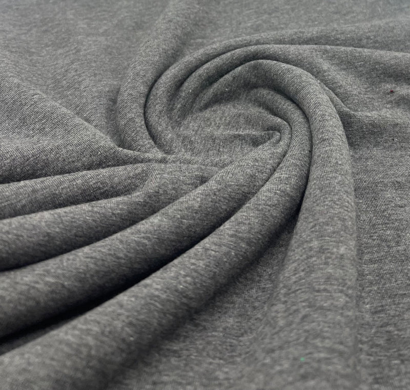 Dark Grey Cotton Stretch Jersey 200 GSM 95/5 Lycra 4 Way Stretch