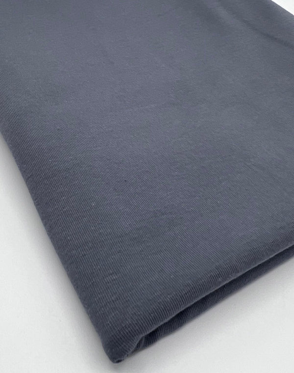 Dark Grey Cotton Stretch Jersey 240 GSM 92/8 Lycra 4 Way Stretch