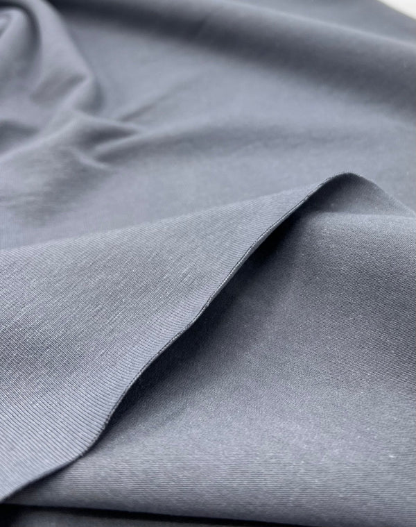 Dark Grey Cotton Stretch Jersey 240 GSM 92/8 Lycra 4 Way Stretch