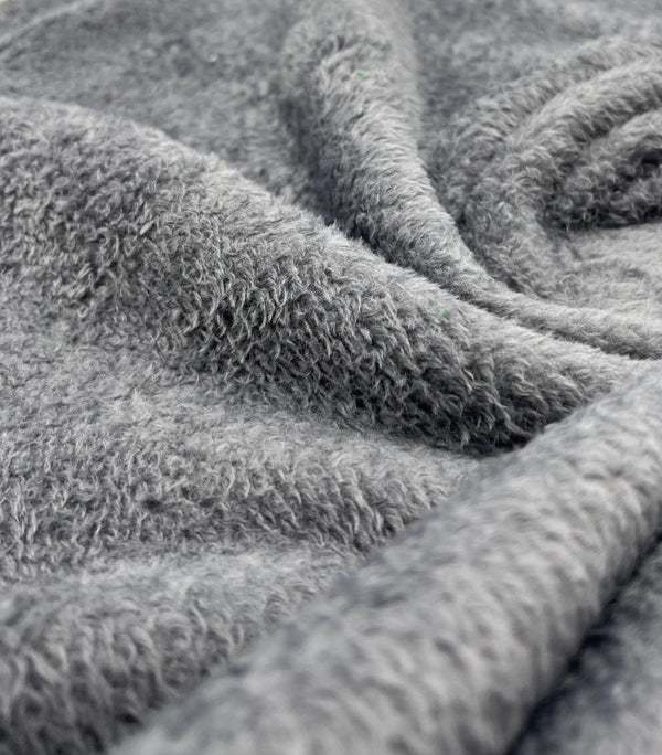 Dark Grey Super Soft Plain Cuddle Fleece Fabric Blanket Loungewear