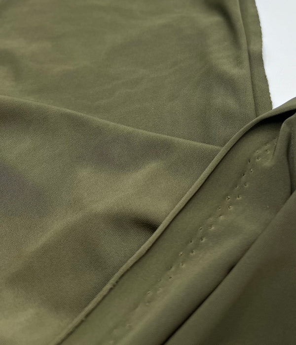 Dark Khaki Shiny Soft Touch Slinky 4 Way Stretch Fabric