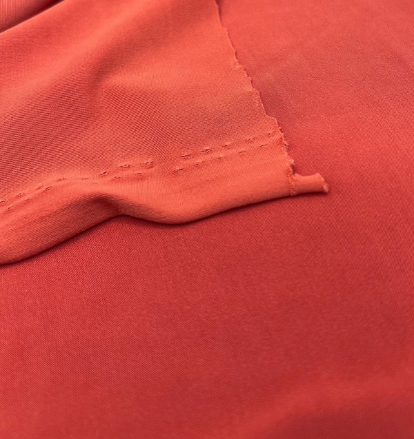 Dark Orange Plain Shiny Soft Touch Slinky 4 Way Stretch Fabric