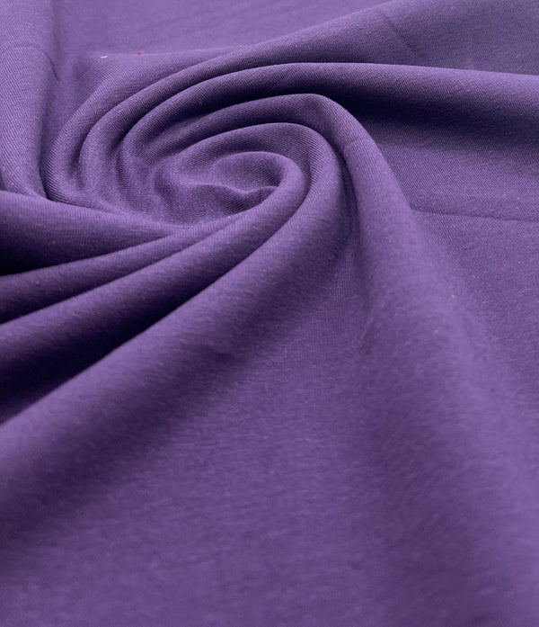 Dark Purple Cotton Stretch Jersey 240 GSM 92/8 Lycra 4 Way Stretch