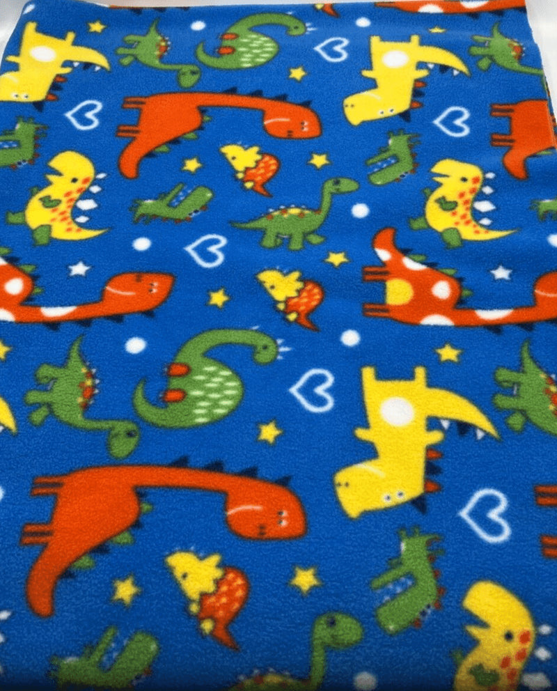 Dinosaur Printed Anti-Pil Polar Fleece Fabric Blanket Loungewear