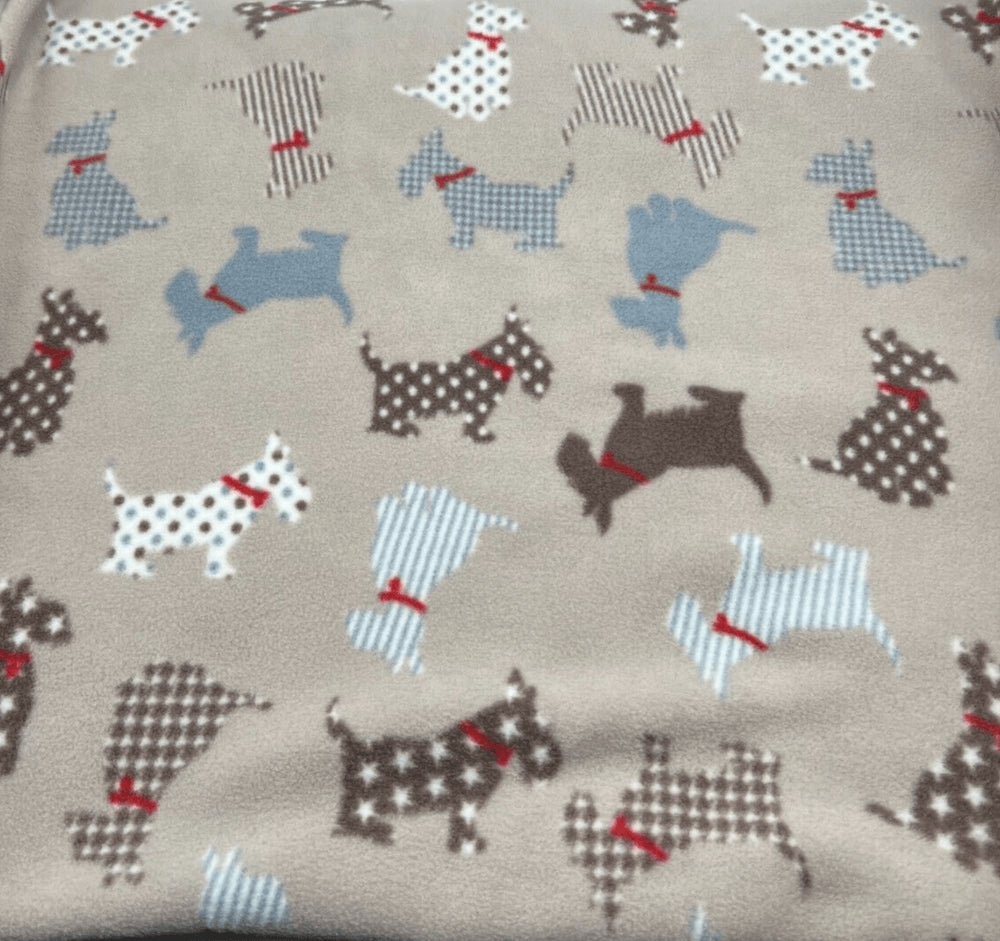 Dogs Printed Anti-Pil Polar Fleece Fabric Blanket Loungewear