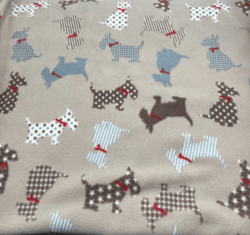 Dogs Printed Anti-Pil Polar Fleece Fabric Blanket Loungewear