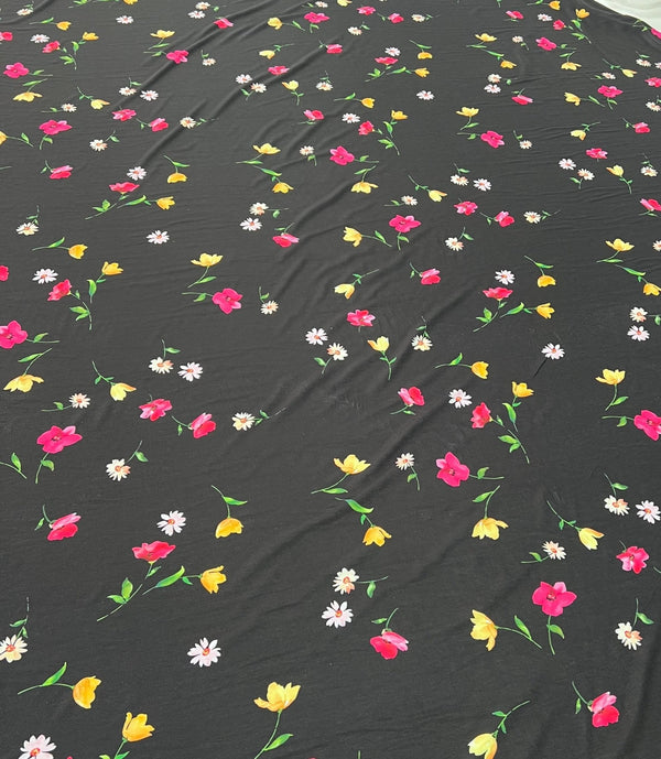 Floral Multi Print Viscose Elastane 4 Way Stretch Fabric