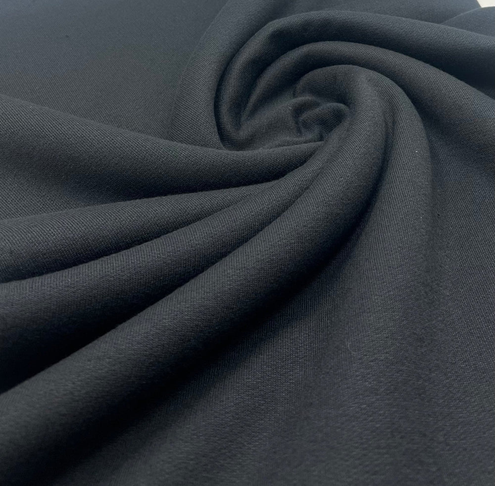 Black 235GSM Poly French Terry Loopback Fabric