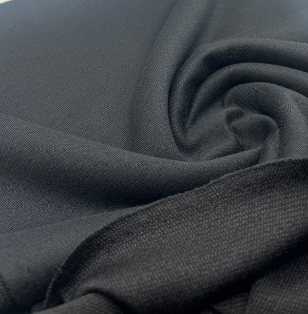 Black 235GSM Poly French Terry Loopback Fabric