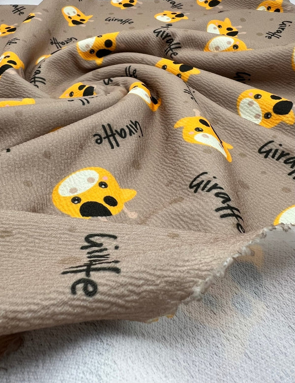 Giraffe Print Liverpool Bullet Stretch Fabric