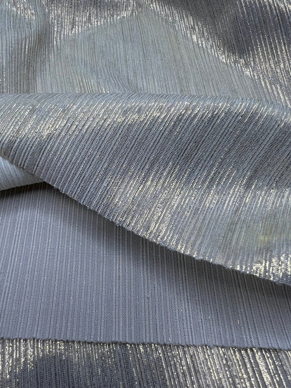Champagne Gold Metallic Foil Rib Fabric