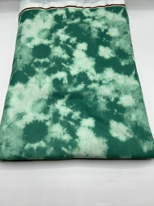Green Mix Print Spun Poly Stretch Fabric