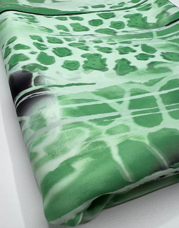 Green Snake Plain Scuba Fabric