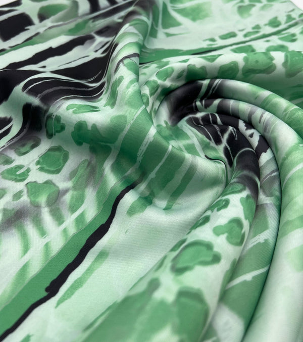 Green Snake Plain Scuba Fabric