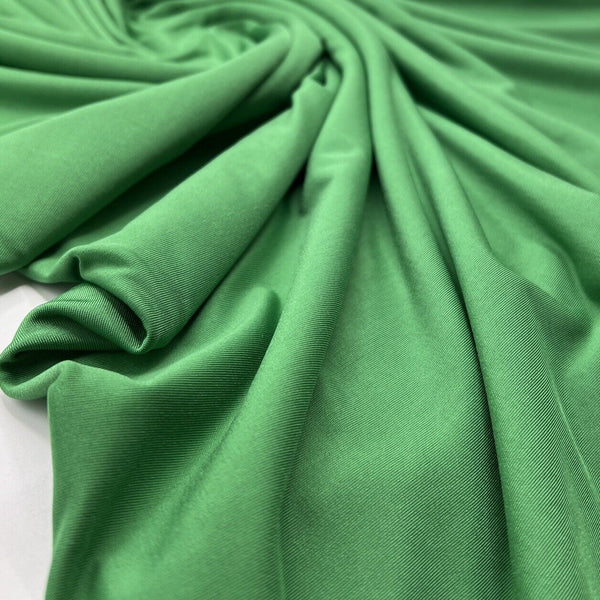 Green Plain Shiny Soft Touch Slinky 4 Way Stretch Fabric