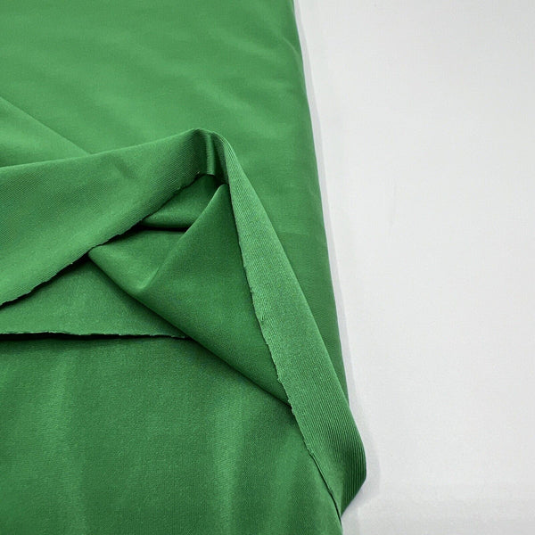 Green Plain Shiny Soft Touch Slinky 4 Way Stretch Fabric