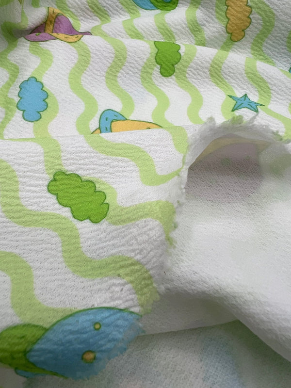 Green Space Print Liverpool Bullet Stretch Fabric