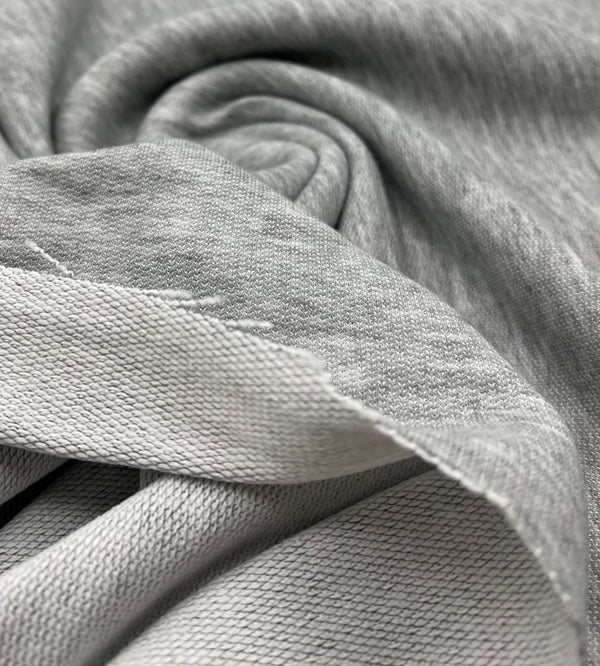 Grey 235GSM Poly French Terry Loopback Fabric