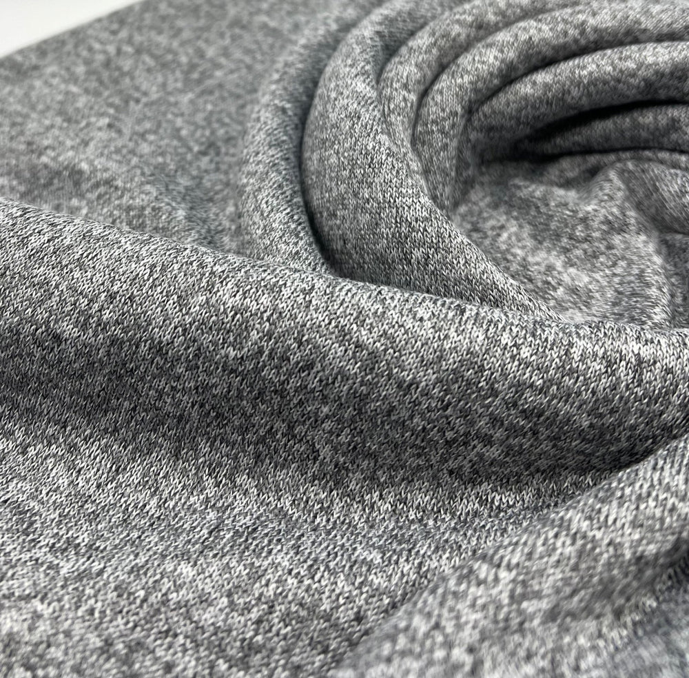 Grey Melange Knit Stretch Fabric