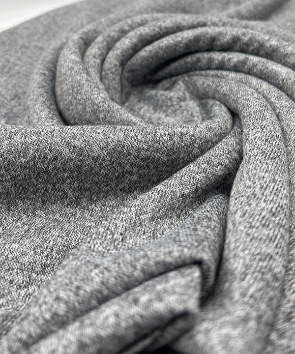 Grey Melange Knit Stretch Fabric