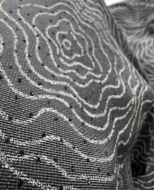 Grey Patterned Glitter Sequin 4 Way Stretch Dress Craft Fabric
