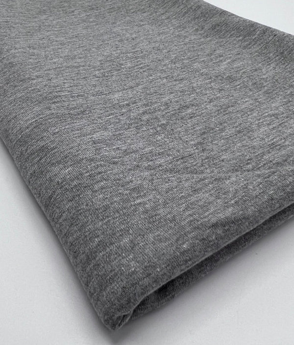 Grey French Terry Loopback Cotton Jersey 230 GSM 95/5 Lycra 4 Way Stretch