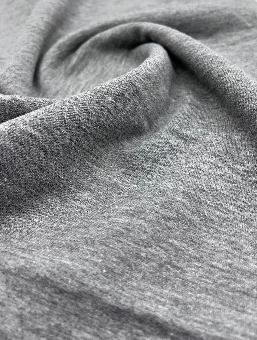Grey French Terry Loopback Cotton Jersey 230 GSM 95/5 Lycra 4 Way Stretch