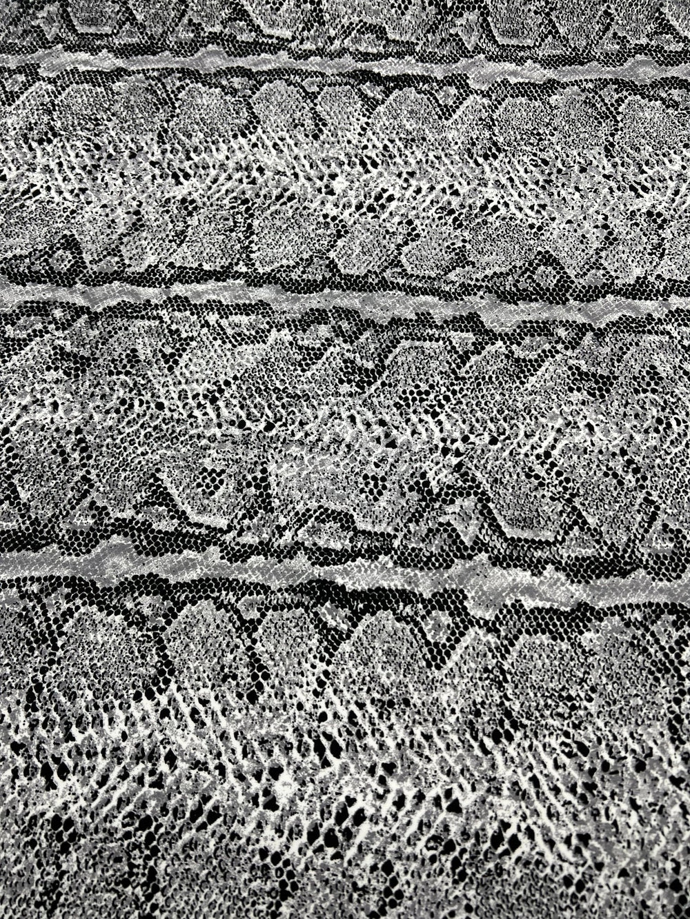 Grey Snake Printed Plain Scuba 4 Way Stretch Jersey Fabric