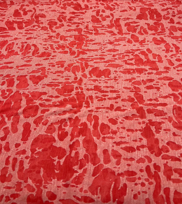 Hot Pink Animal Burnout 2 Way Stretch Fabric