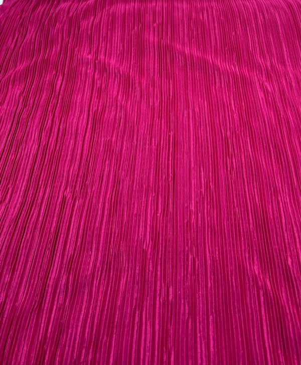 Hot Pink Cerise Plisse Pleated 2 Way Stretch Fabric