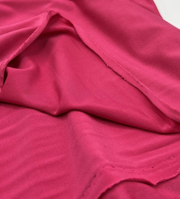 Hot Pink Plain Shiny Soft Touch Slinky 4 Way Stretch Fabric