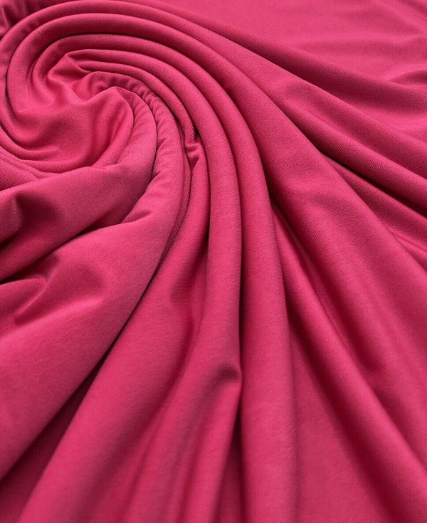 Hot Pink Plain Shiny Soft Touch Slinky 4 Way Stretch Fabric