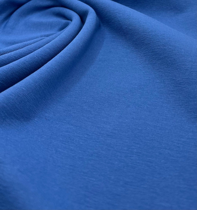 Indigo Cotton Stretch Jersey 240 GSM 92/8 Lycra 4 Way Stretch