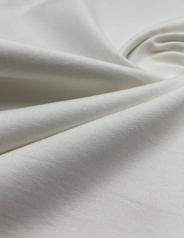 Ivory Plain Washed Stretch Denim 280GSM