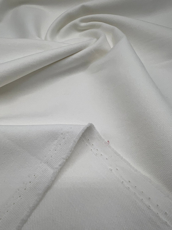 Ivory Plain Washed Stretch Denim 280GSM