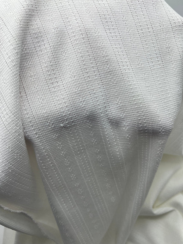 Ivory Pointelle Stretch Fabric 2 Way Stretch Fabric