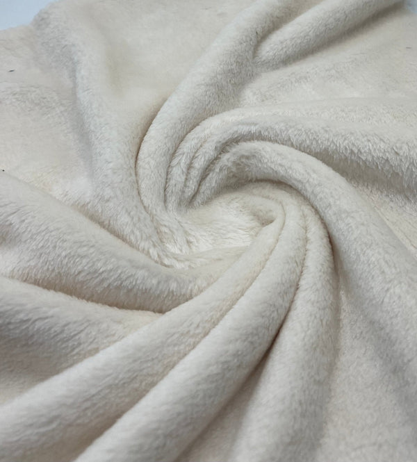 Ivory Super Soft Plain Cuddle Fleece Fabric Blanket Loungewear