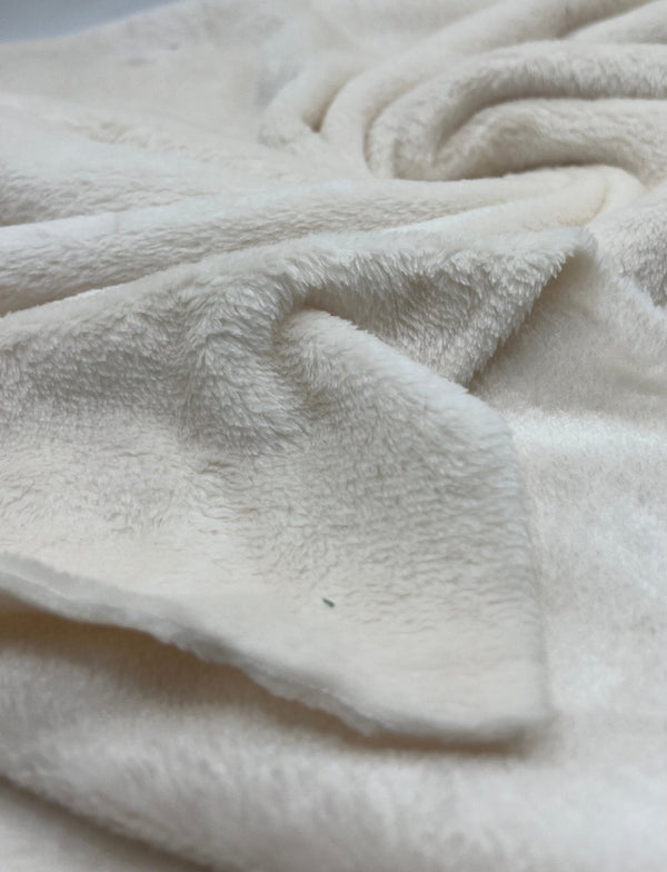 Ivory Super Soft Plain Cuddle Fleece Fabric Blanket Loungewear